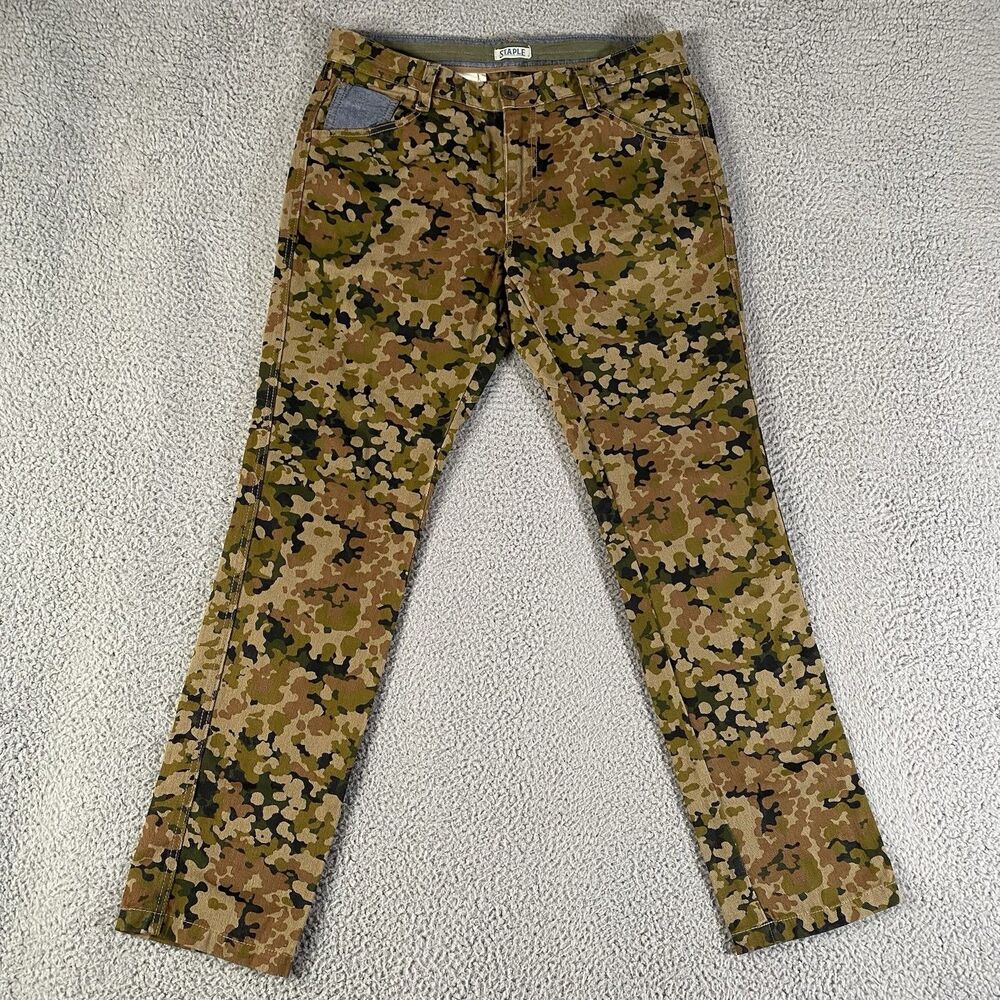 Staple Pigeon Jeans Mens 32 (33x31) Brown Tan Camo Slim Straight Streetwear